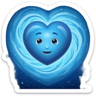 heart shape planet Neptune space sticker