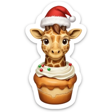 Christmas Cinnamon roll giraffe sticker