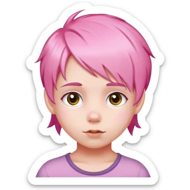 Enfant avec cheveux rose  sticker
