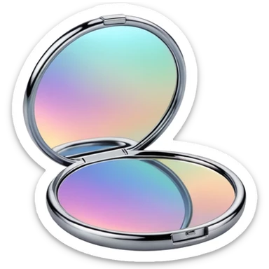 Iridescent compact mirror sticker