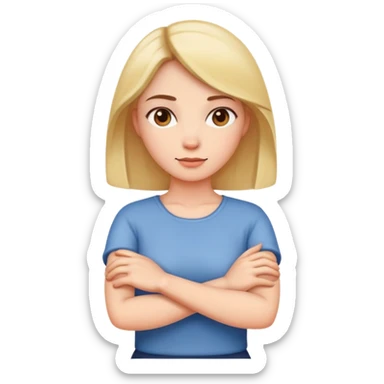 female crossing her arms sticker