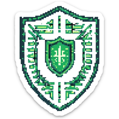 protective shield with binary code pattern and magical energy field sticker