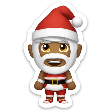 White Muay Thai fighter dressed as Santa  sticker