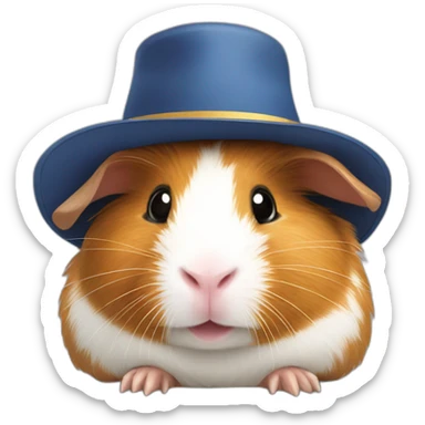 guinea pig with hat sticker