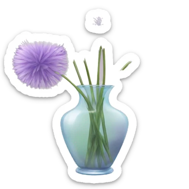Light purple dandelions in a vase sticker