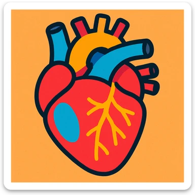 An anatomic heart sticker