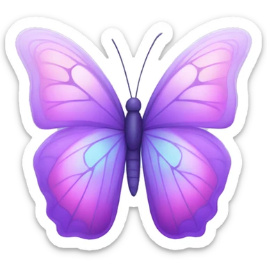 Glowing Pastel purple-gradient butterfly sticker