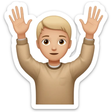 Make a person doing the 67 meme with the words six seven on there hands  sticker