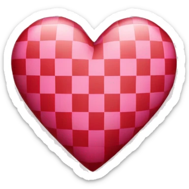 Pink and red checkered heart  sticker