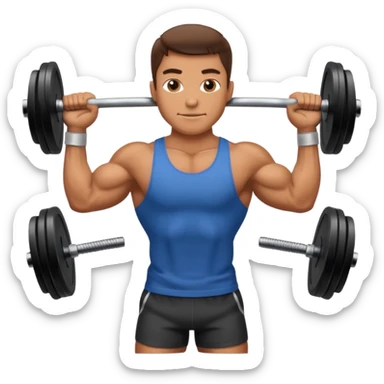man lifting weights sticker