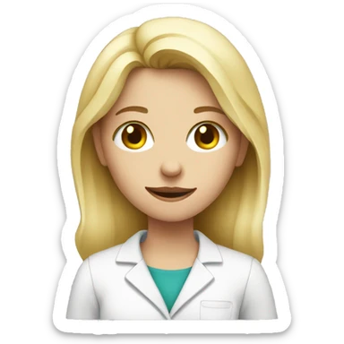 Blonde girl holding medicine  sticker