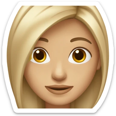 Una chica con el pelo liso color café claro  sticker