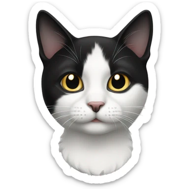 Black white cat sticker