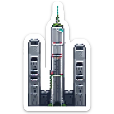 simple and respectful pixel art of the Twin Towers sticker