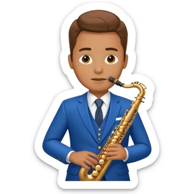 Saxophonist + blue suit sticker