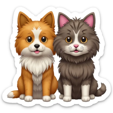 dog and a cat sticker