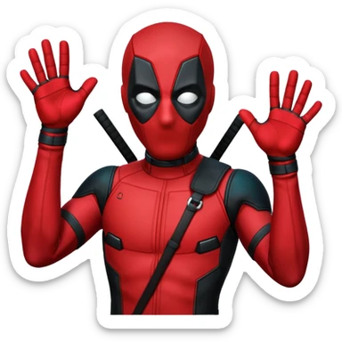 DeadPool from marvel rivals saying hi sticker