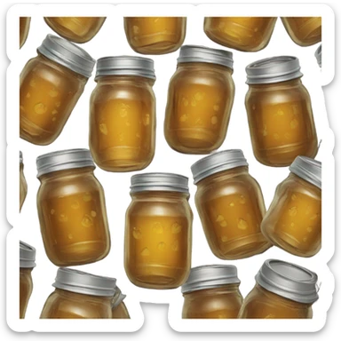 Mason jars with beer sticker