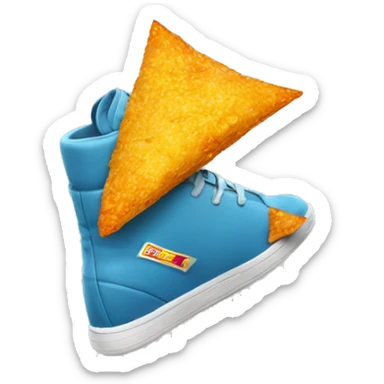 un sachet de Doritos qui porte des chaussures jaunes sticker