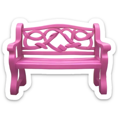 Pink garden bench wrapped in flower, vines, & lights  sticker