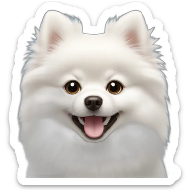 white-Pomeranian-smile-puppy sticker