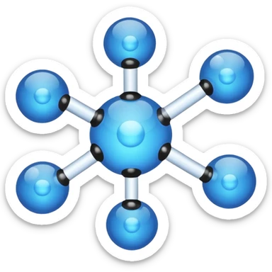 blue chemical molecule sticker
