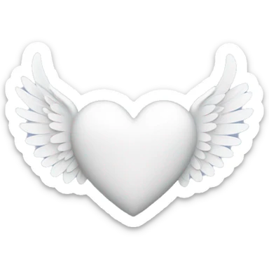 white heart with angel wings sticker