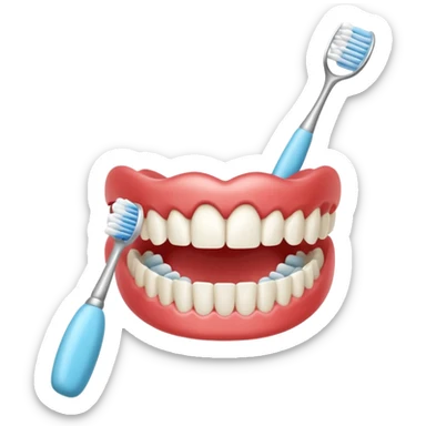 Denture teeth brush sticker