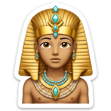 Mummy Pharaoh: Bandaged body with golden headdress and jeweled amulet.
 sticker