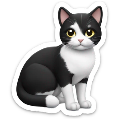 black and white cat in nordic mountains christmas sticker