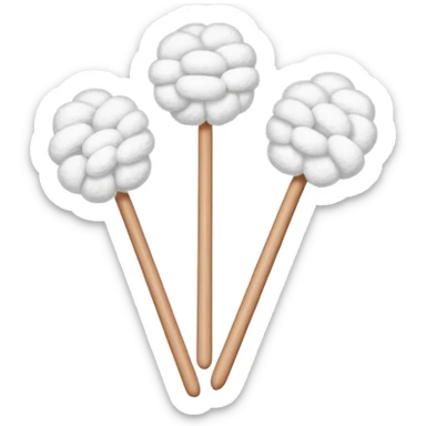 cotton swabs, wooden sticks with cotton balls at the ends sticker