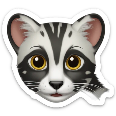 black and white civet cat sticker