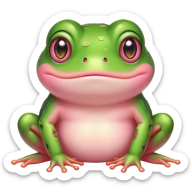 cute frog cheeks pink blush sticker