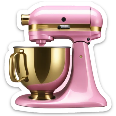 Realistic pink and gold kitchenaid mixer.  sticker