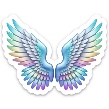 wings glitter white sticker