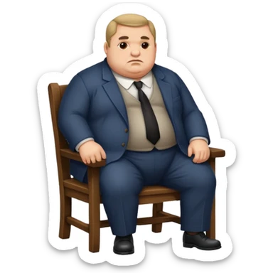 Mafia big fat boss sit on a chair sticker