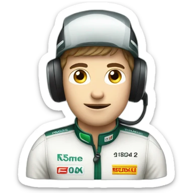 f1 car driver on a phone sticker
