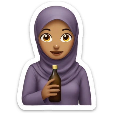 Muslim woman with a bottle sticker