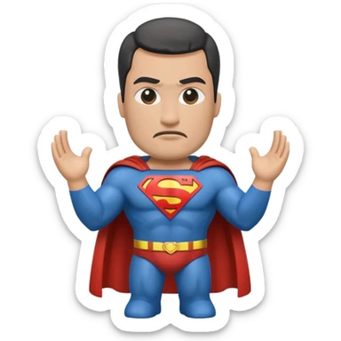 a moai emoji with a superman cape with the original face or the moai emoji with a super man saving people vibe like the superman there is some man waiting in the sky meme but the moai sticker