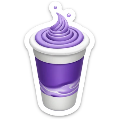 purple liquid in a white foam cup sticker