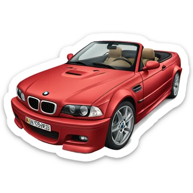 Red convertible E 46 BMW M3 sticker