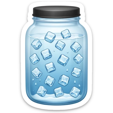 SLIM ICE JAR WITH LOTS OF ICE WITHOUT CAP ON sticker