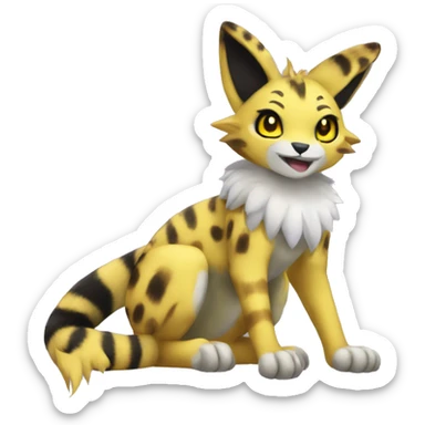 Anthro Metabee Medabee Renamon Zeraora Vernid Serval sticker