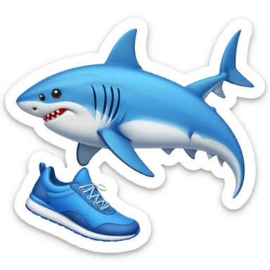 Tiburón con zapatillas sticker