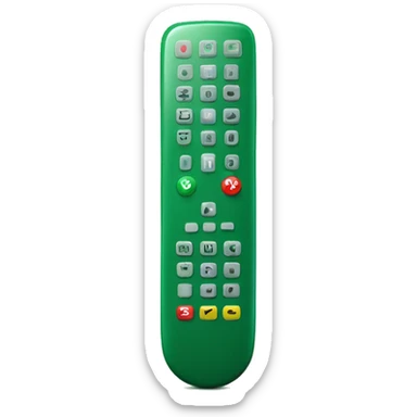 Realistic TV remote control in Christmas green sticker