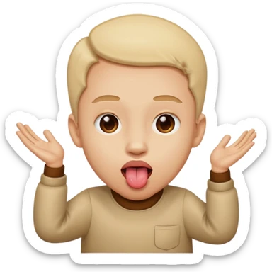 Face with tongue out two hands facing out ￼ sticker