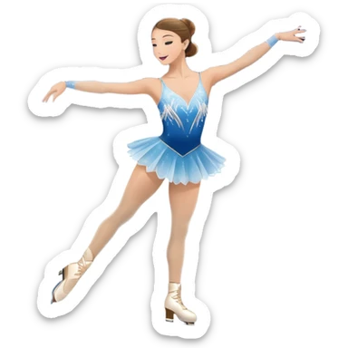 An icon featuring a graceful figure skater performing a flawless routine on an ice rink. The background shows a grand arena, Madison Square Garden, filled with spectators. Snowflakes and spotlights add to the elegance and beauty of the performance. Transparent background. sticker
