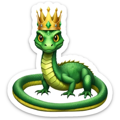basilisk snake with crown and deadly gaze sticker