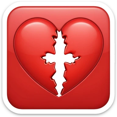 heart broken in half red sticker