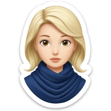 Woman with navy scarf. sticker